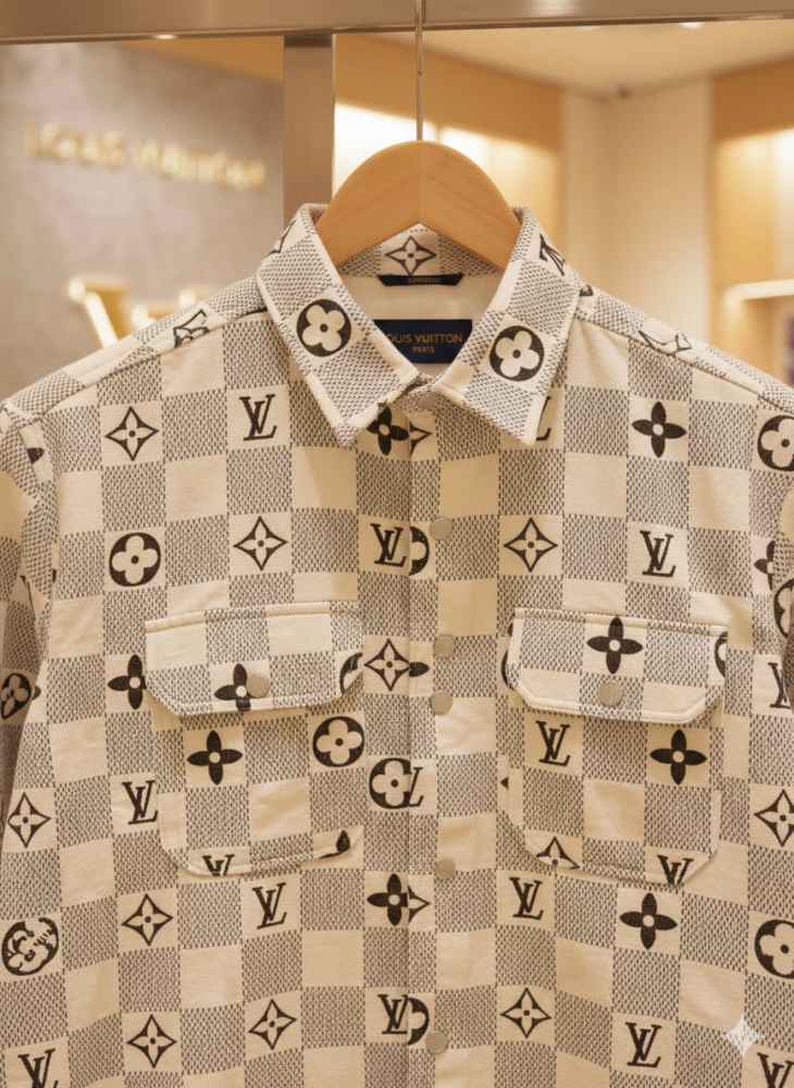 Louis Vuitton Monogram Cream Premium Cotton Shirt-5