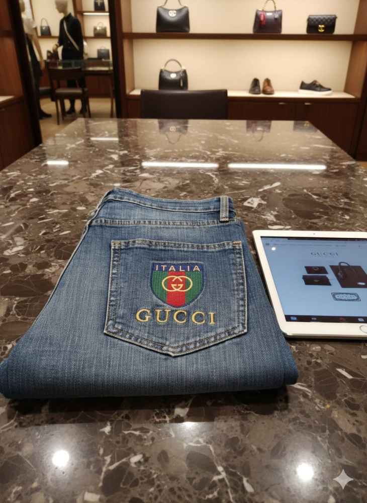 Gucci Blue Premium Quality Jeans-thumb-3