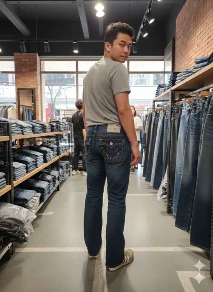 True Religion Dark Blue Premium Quality Denim Jeans-3