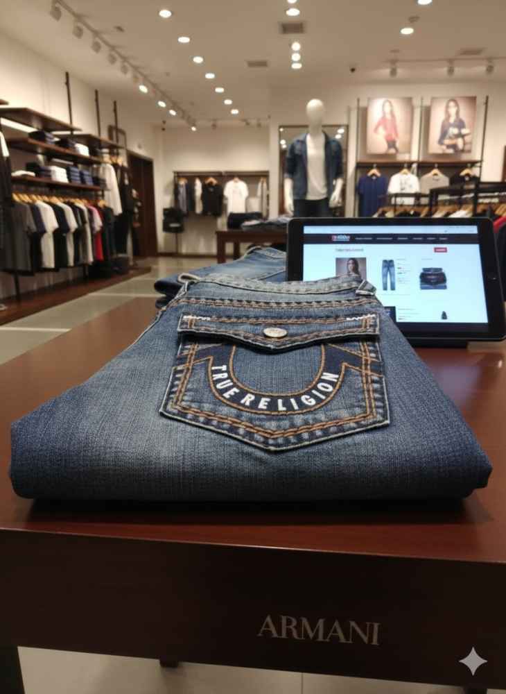 True Religion Light Blue Premium Quality Denim Jeans-4