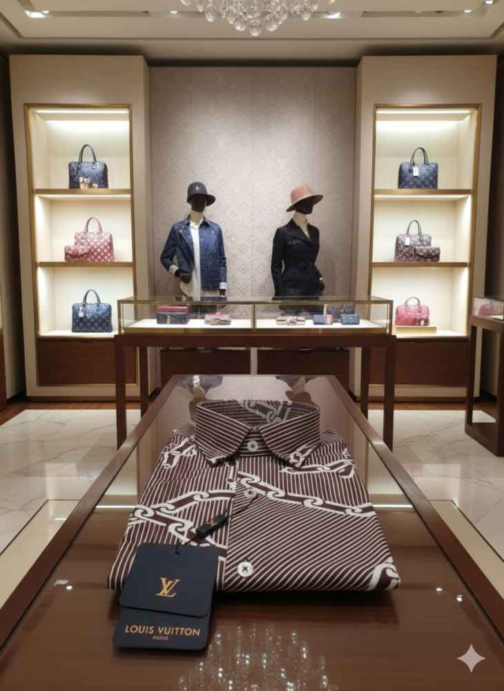 Louis Vuitton Monogram Brown Premium Cotton Shirt-3