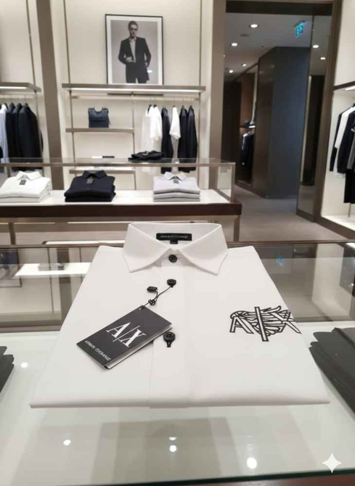 Armani Exchange White Premium Quality Cotton Shirt-thumb-2