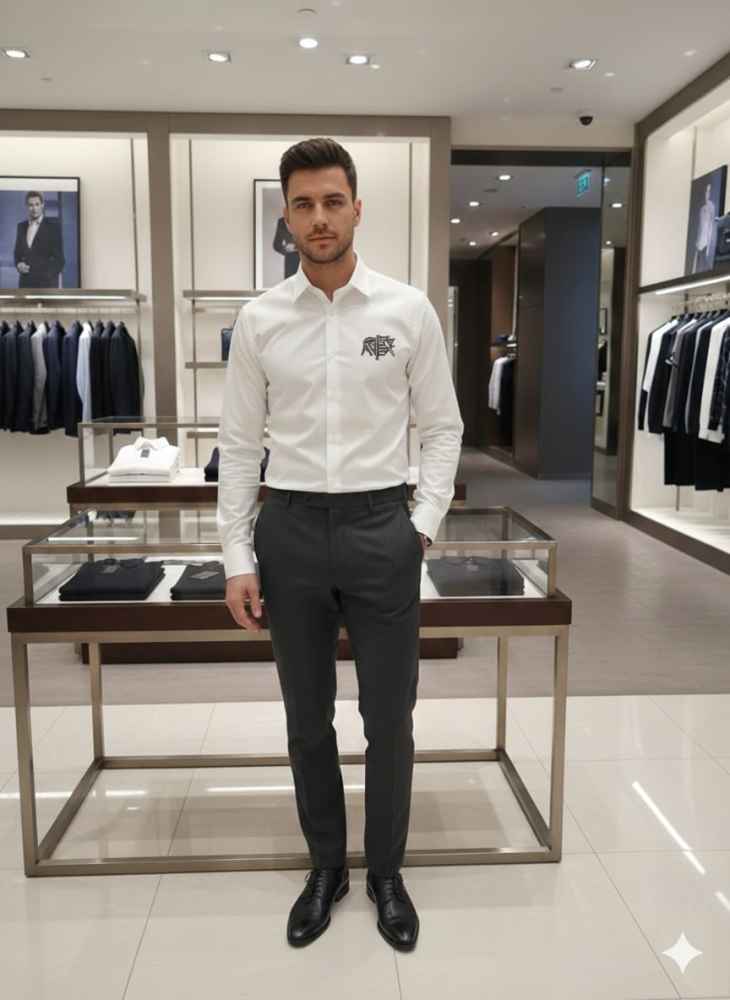 Armani Exchange White Premium Quality Cotton Shirt-thumb-0