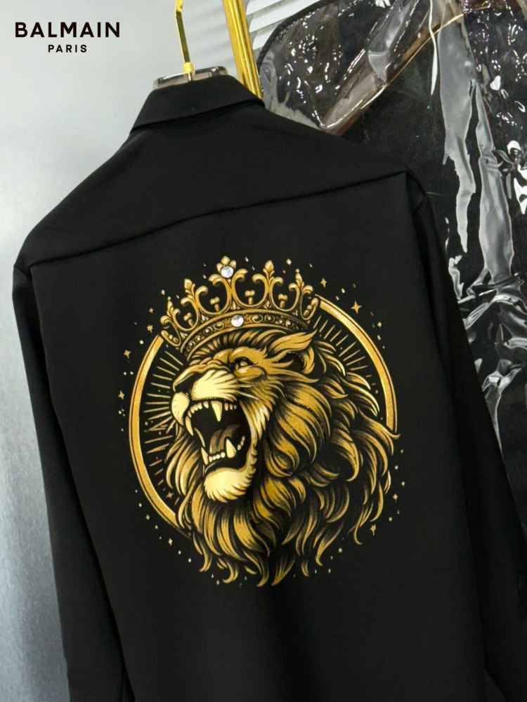 Balmain Embroidered Black Premium Cotton Shirt-2