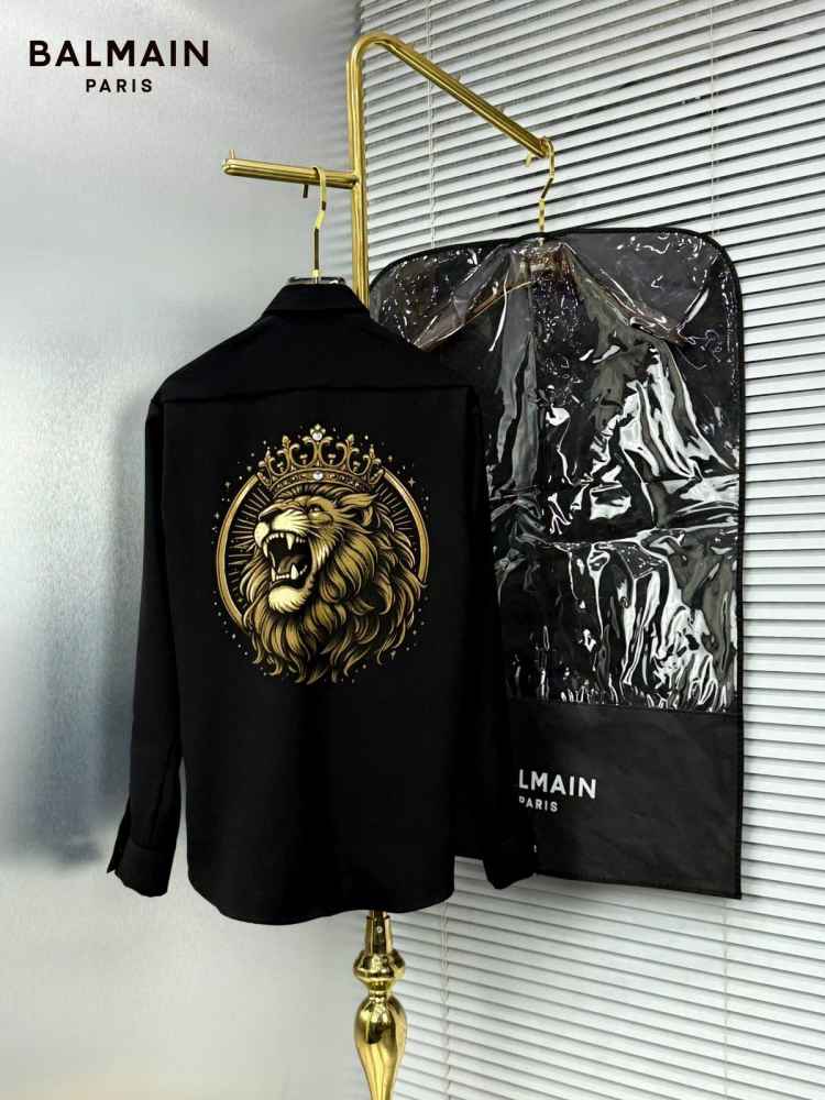 Balmain Embroidered Black Premium Cotton Shirt-1