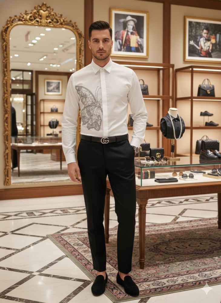 Gucci White Premium Quality Cotton Shirt-1