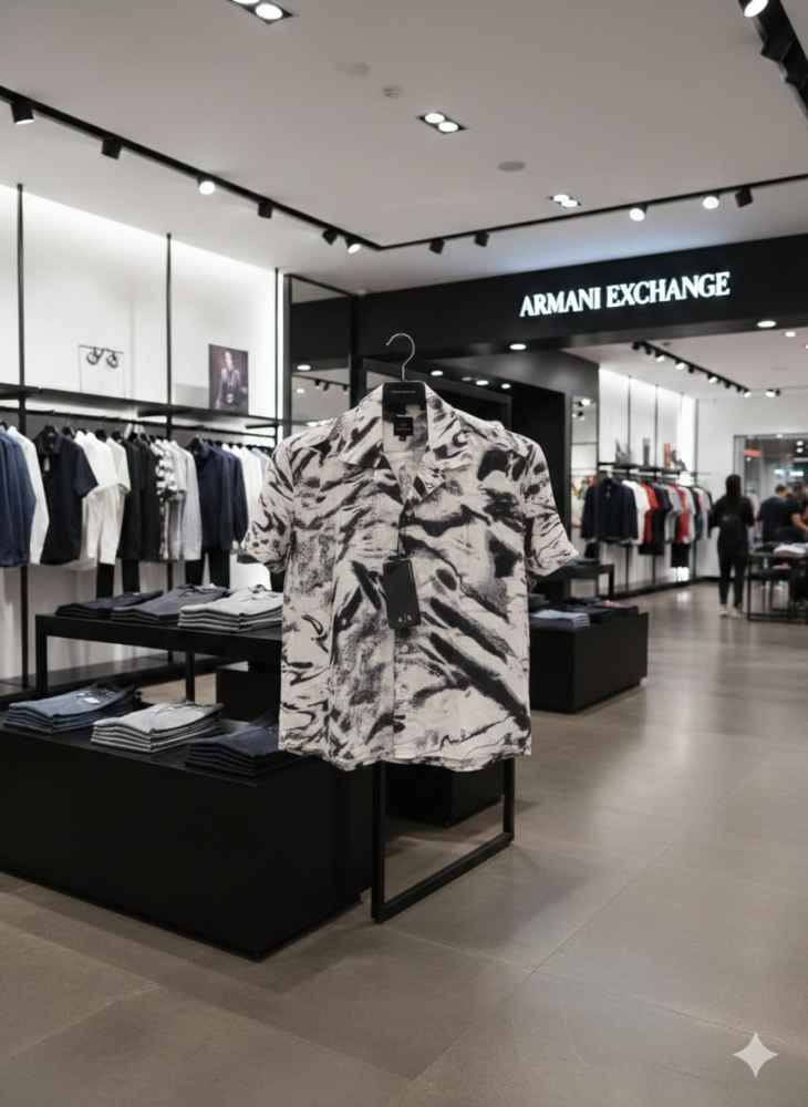 Armani Exchange Printed Premium Quality Short Sleeve Shirt-3