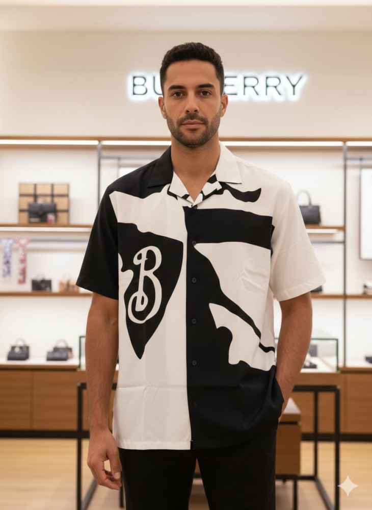 Burberry Printed Premium Quality Short Sleeve Shirt-1