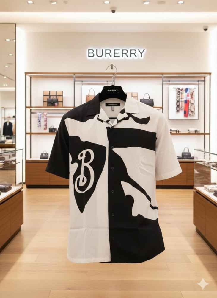 Burberry Printed Premium Quality Short Sleeve Shirt-3