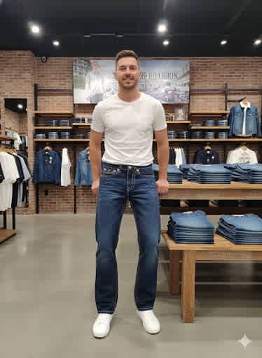 True Religion Dark Blue Premium Quality Denim Jeans-1