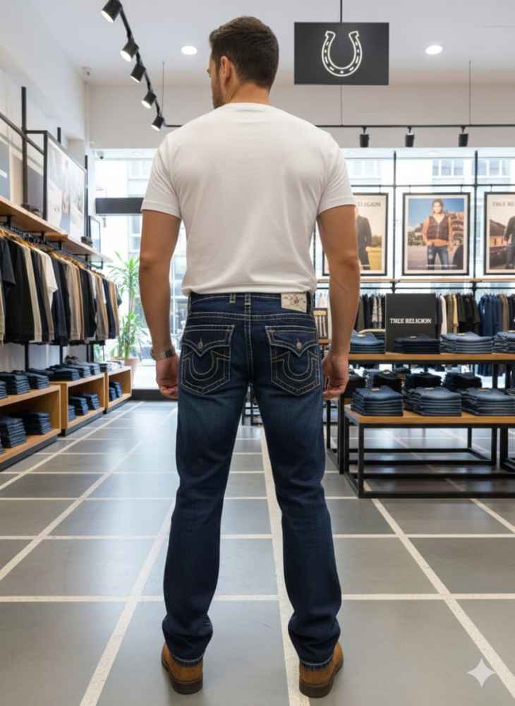 True Religion Dark Blue Premium Quality Denim Jeans-3