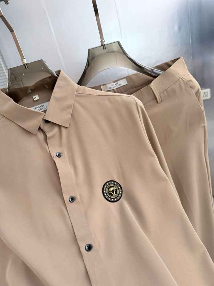 Versace Beige Premium Quality Shirt & Trouser Combo-2