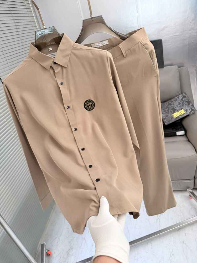Versace Beige Premium Quality Shirt & Trouser Combo-1