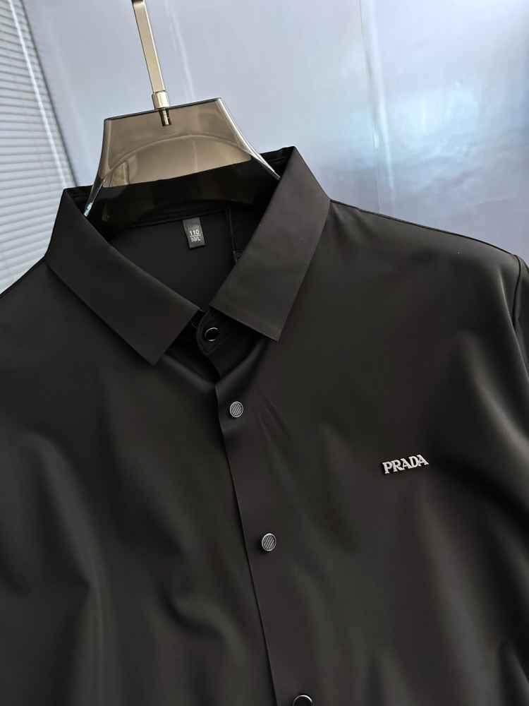 Prada Black Premium Quality Short Sleeve Shirt-thumb-1