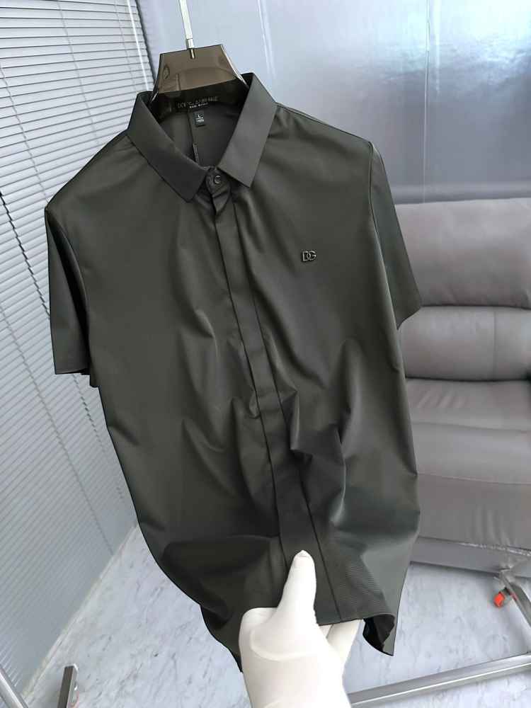 Dolce & Gabbana Dark Grey Premium Quality Short Sleeve Shirt-1