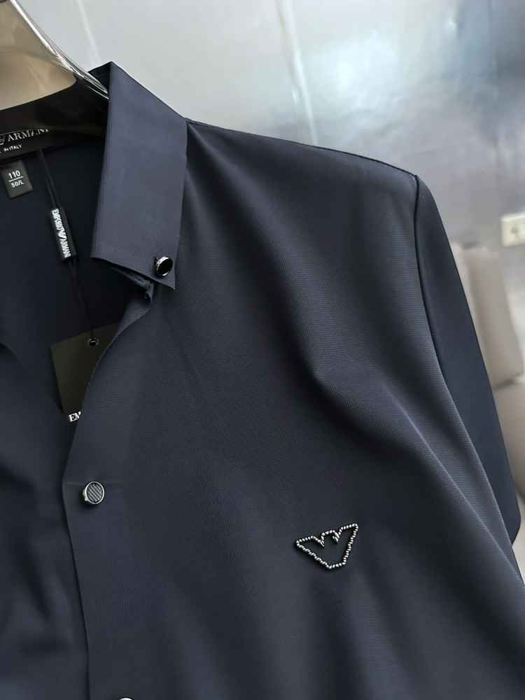 Emporio Armani Blue Premium Quality Short Sleeve Shirt-2