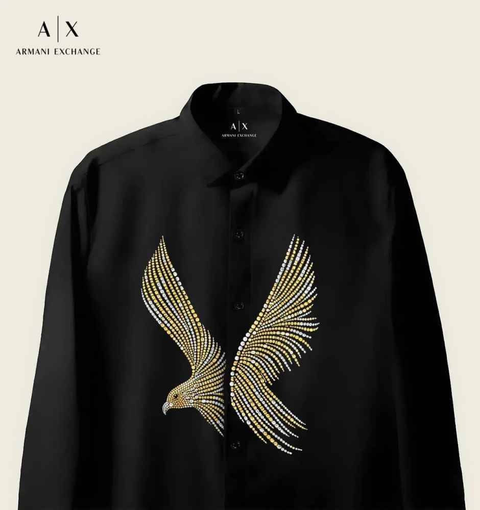 Armani Exchange Black Premium Quality Cotton Shirt-thumb-1