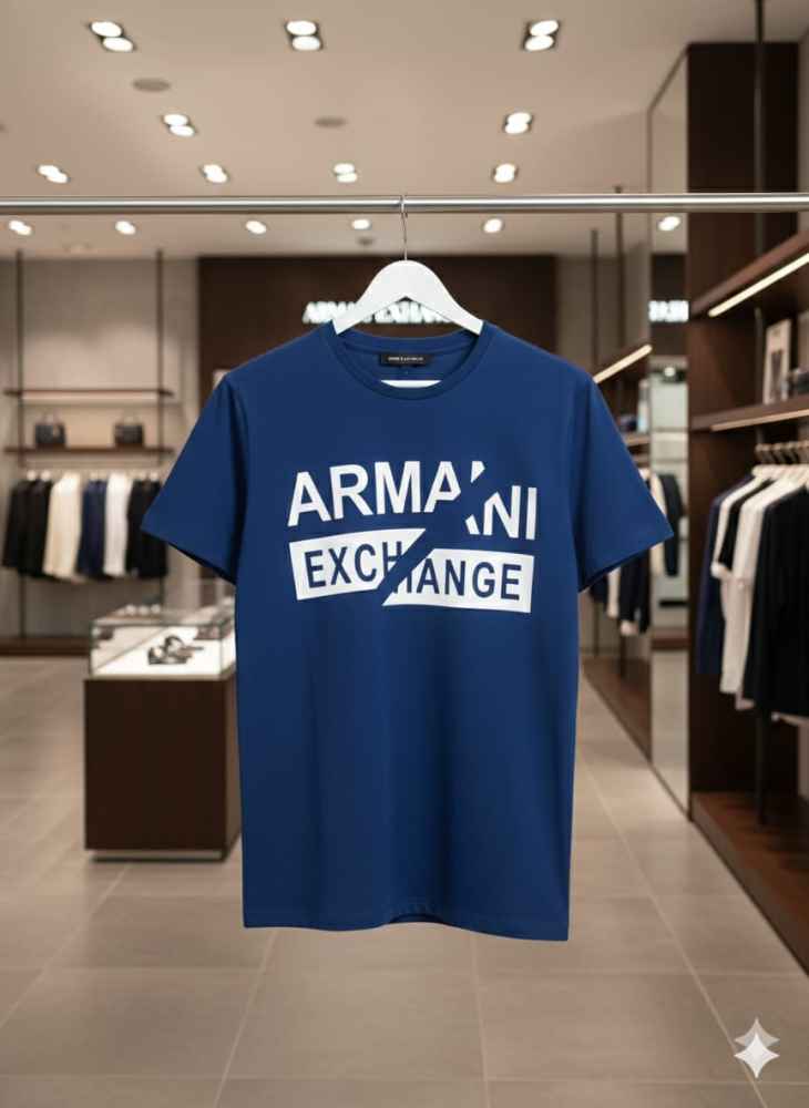 Armani Exchange Blue Premium Quality T-shirt-3