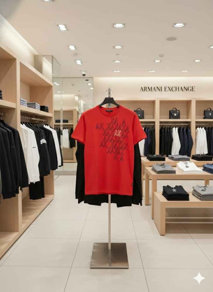 Armani Exchange Red Premium Quality T-shirt-2