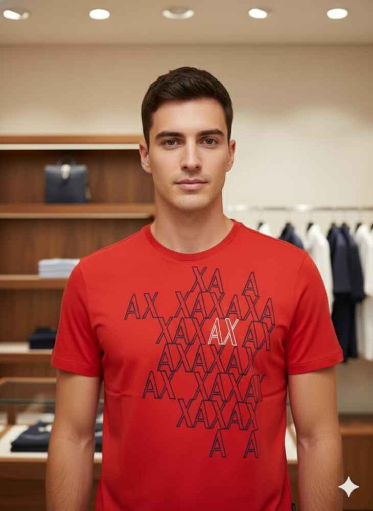 Armani Exchange Red Premium Quality T-shirt-1