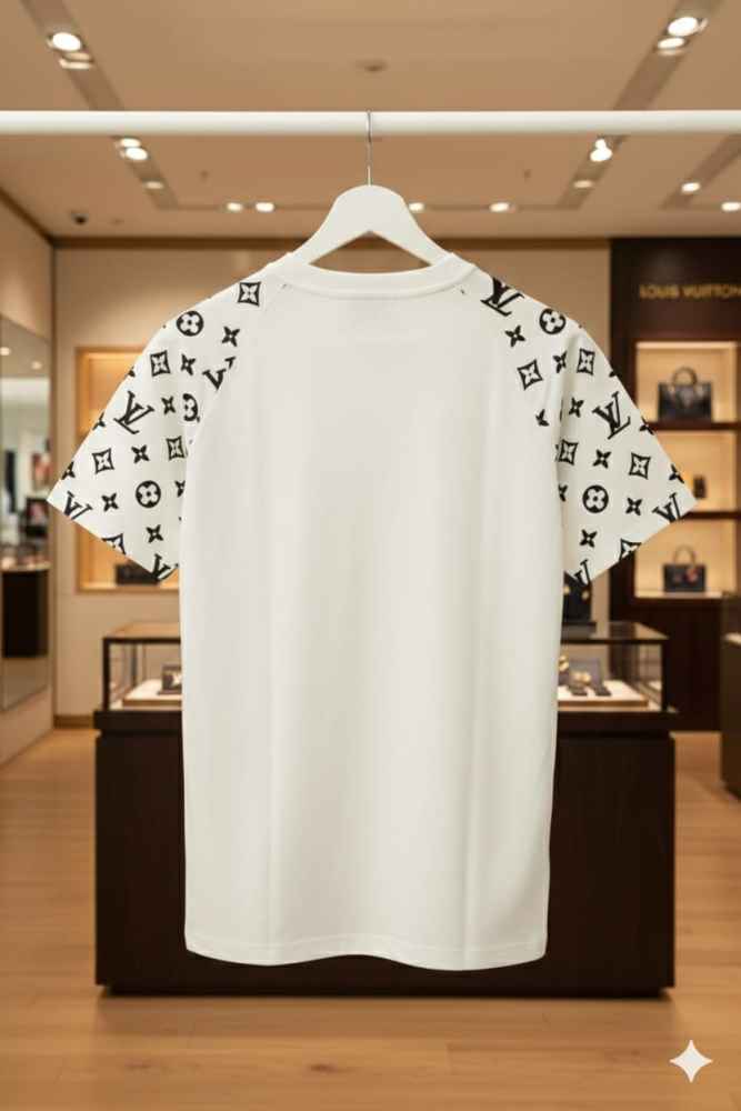 Louis Vuitton White Embroidery Logo Premium T-shirt-2