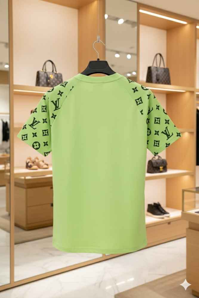 Louis Vuitton Green Embroidery Logo Premium T-shirt-2