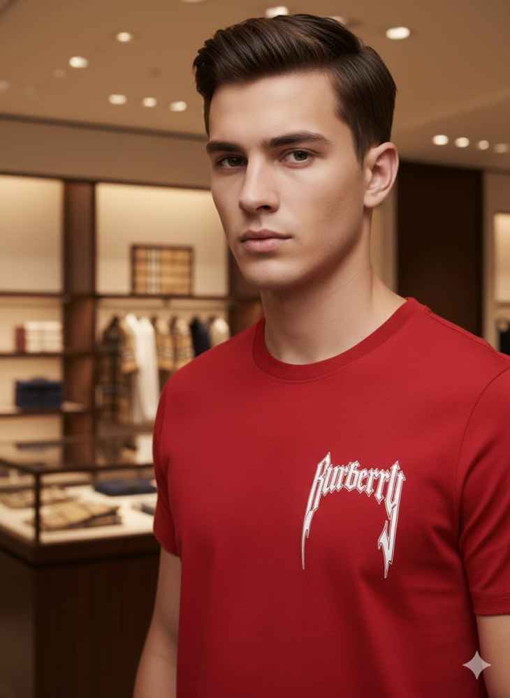 Burberry Red Premium Exclusive Polo T-shirt-1