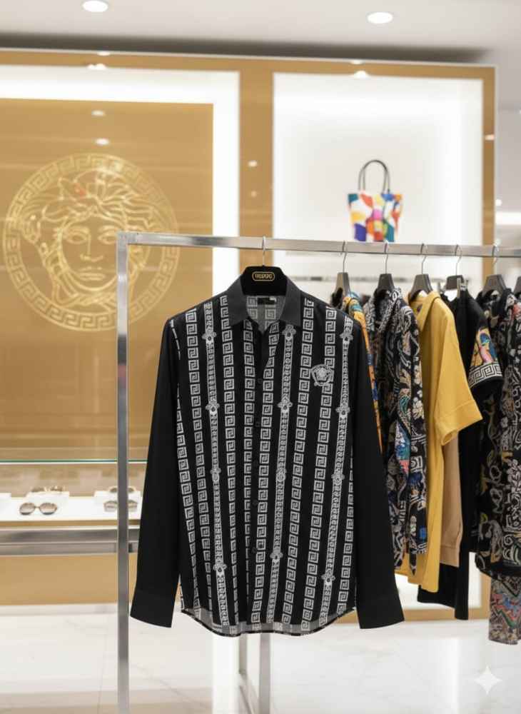 Versace Black Premium Quality Cotton Shirt-1