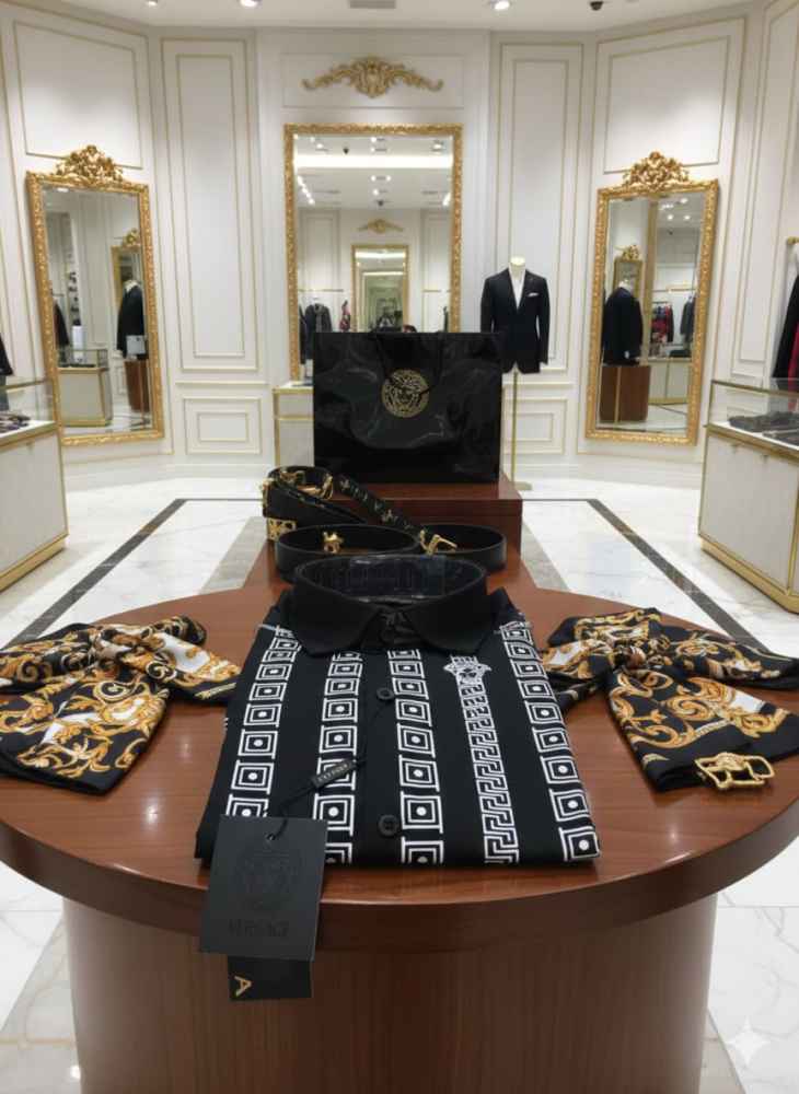 Versace Black Premium Quality Cotton Shirt-2