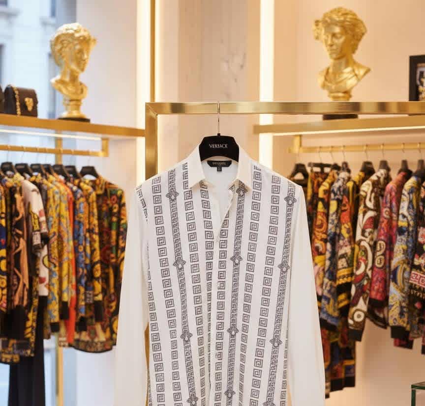 Versace White Premium Quality Cotton Shirt-1