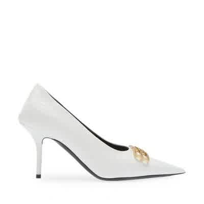 Balenciaga BB White Mid High Heel Sandals-4