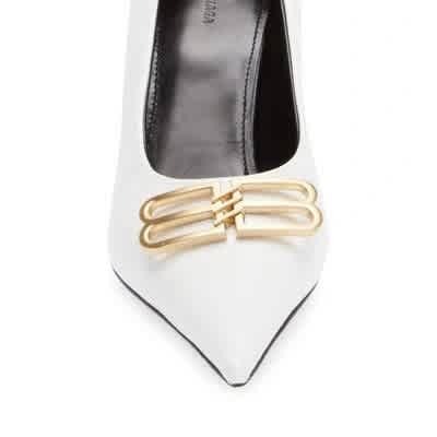 Balenciaga BB White Mid High Heel Sandals-1