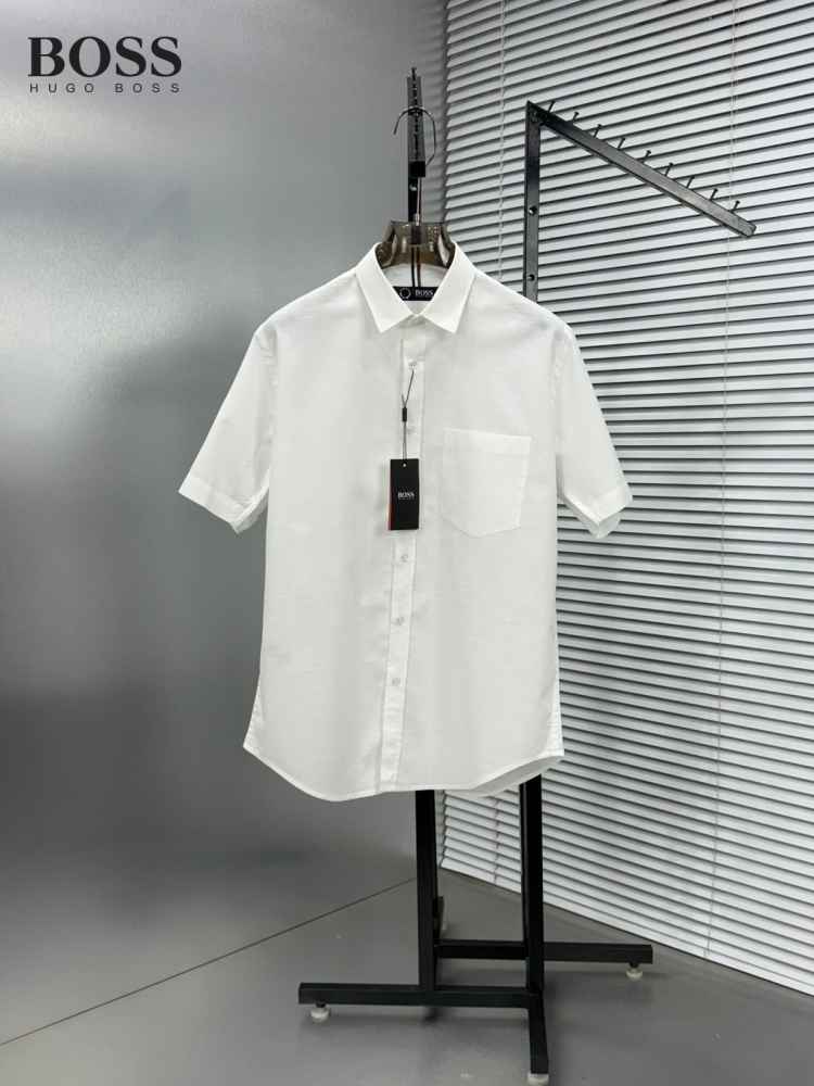 Hugo Boss White Premium Quality Short Sleeve Shirt-thumb-0