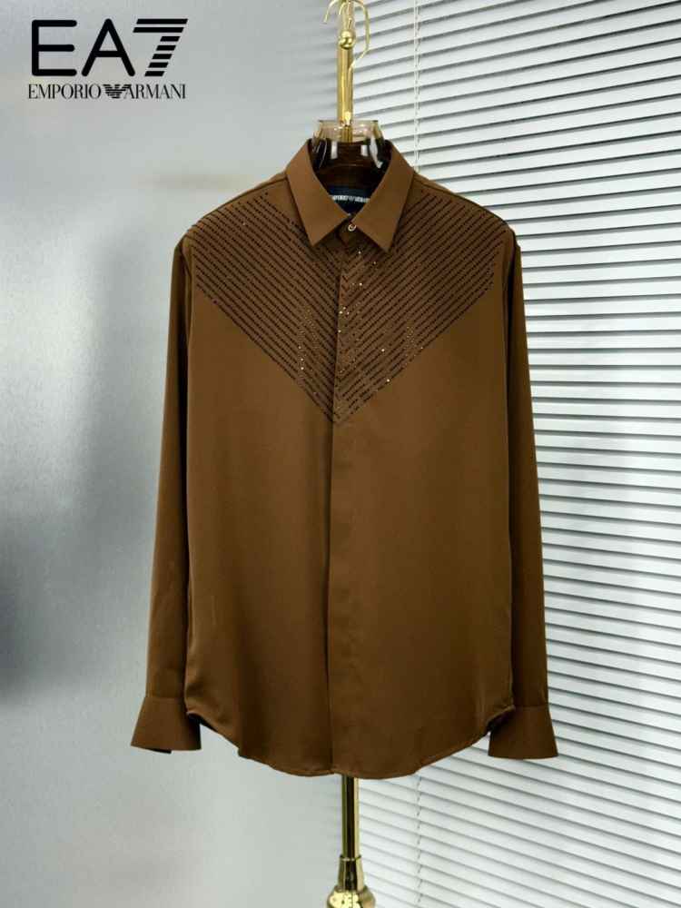 Emporio Armani Brown Premium Quality Shirt-thumb-0