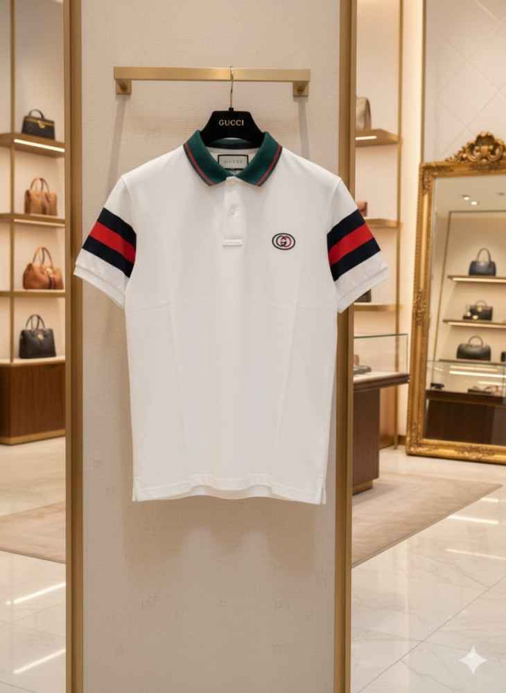 Gucci White Premium Quality Polo T-shirt-2