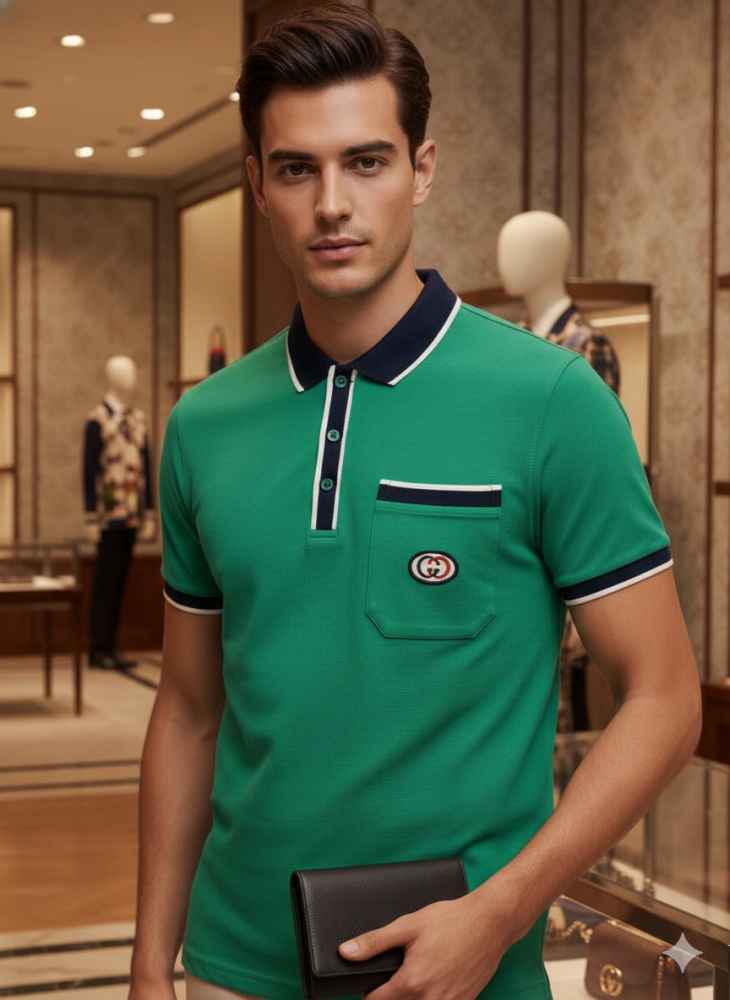 Gucci Green Premium Quality Polo T-shirt-1