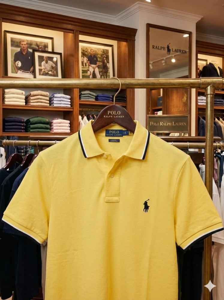 Ralph Lauren Yellow Premium Collar T-shirt-thumb-2