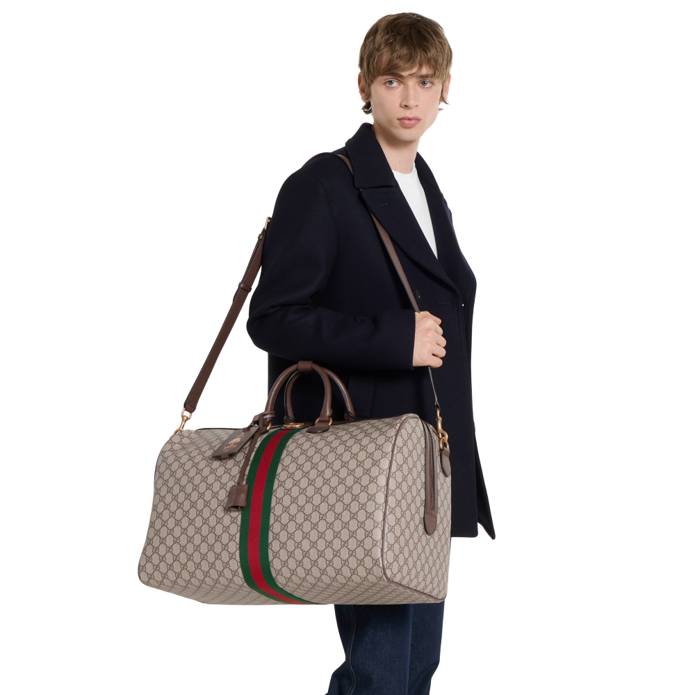 Gucci GG Ophidia Brown Duffle Bag-thumb-8