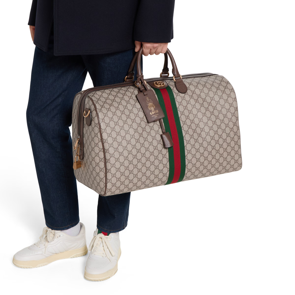 Gucci GG Ophidia Brown Duffle Bag-thumb-7