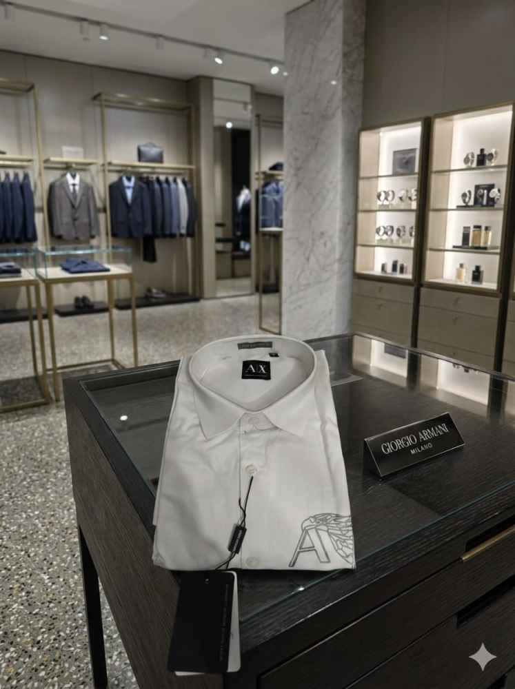 Armani Exchange White Premium Quality Cotton Shirt-3