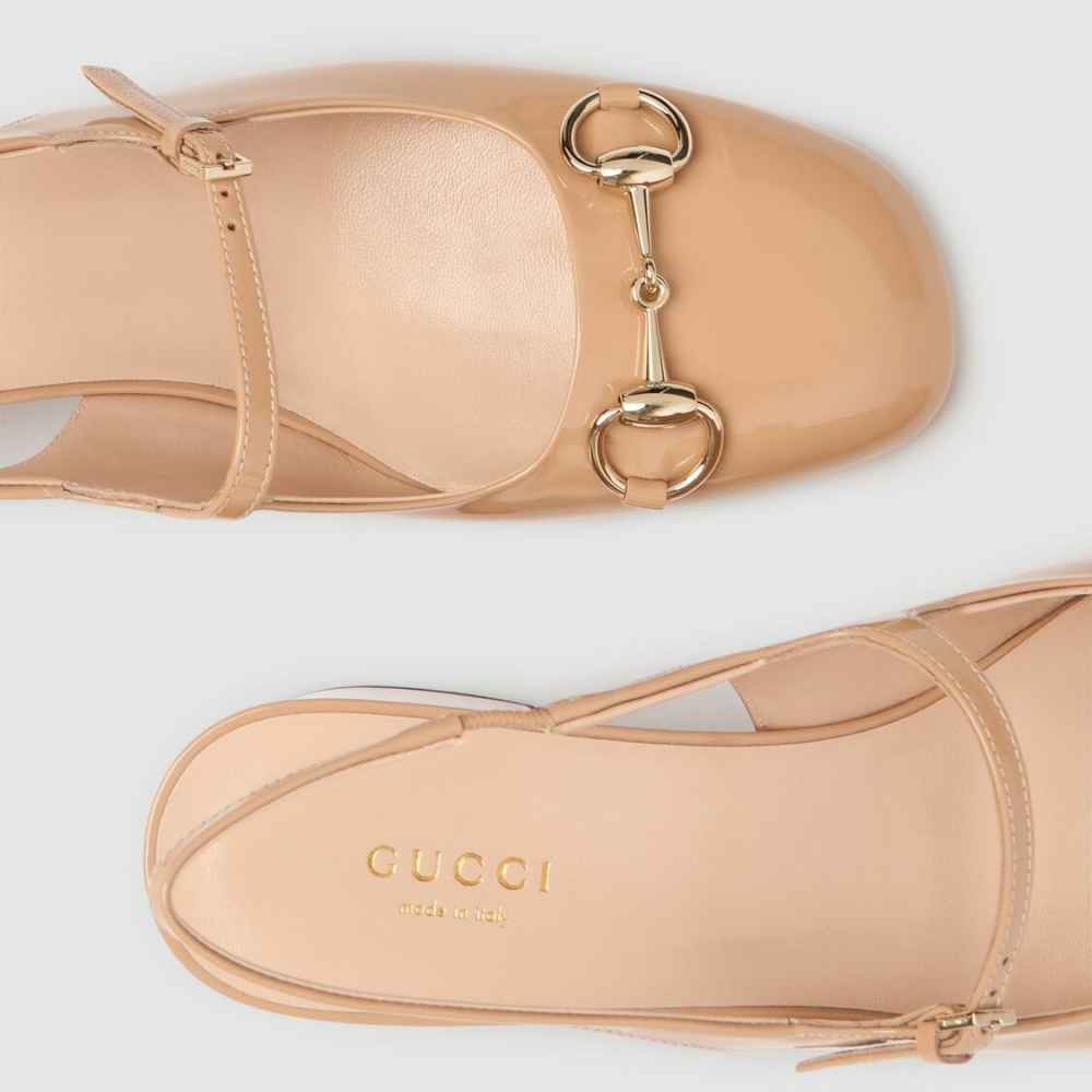 Gucci Horsebit Beige Heels Sandles-3