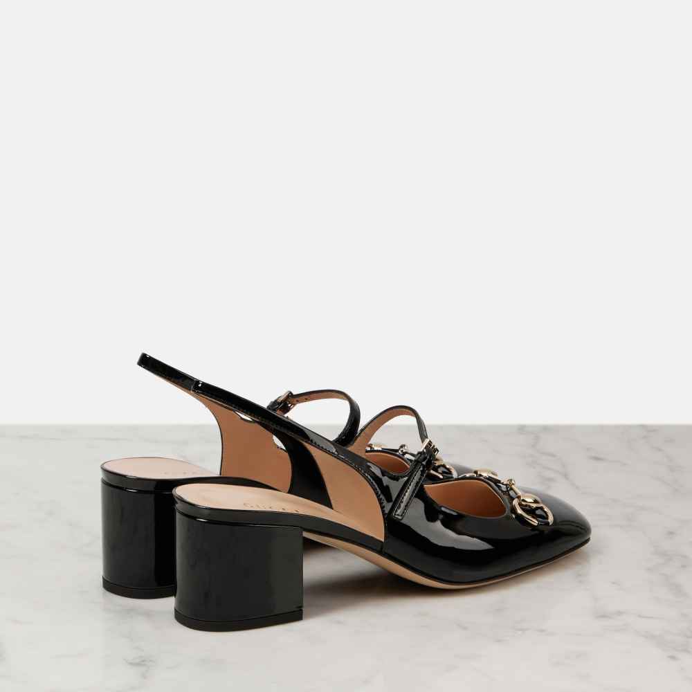 Gucci Horsebit Black Heels Sandles-thumb-2