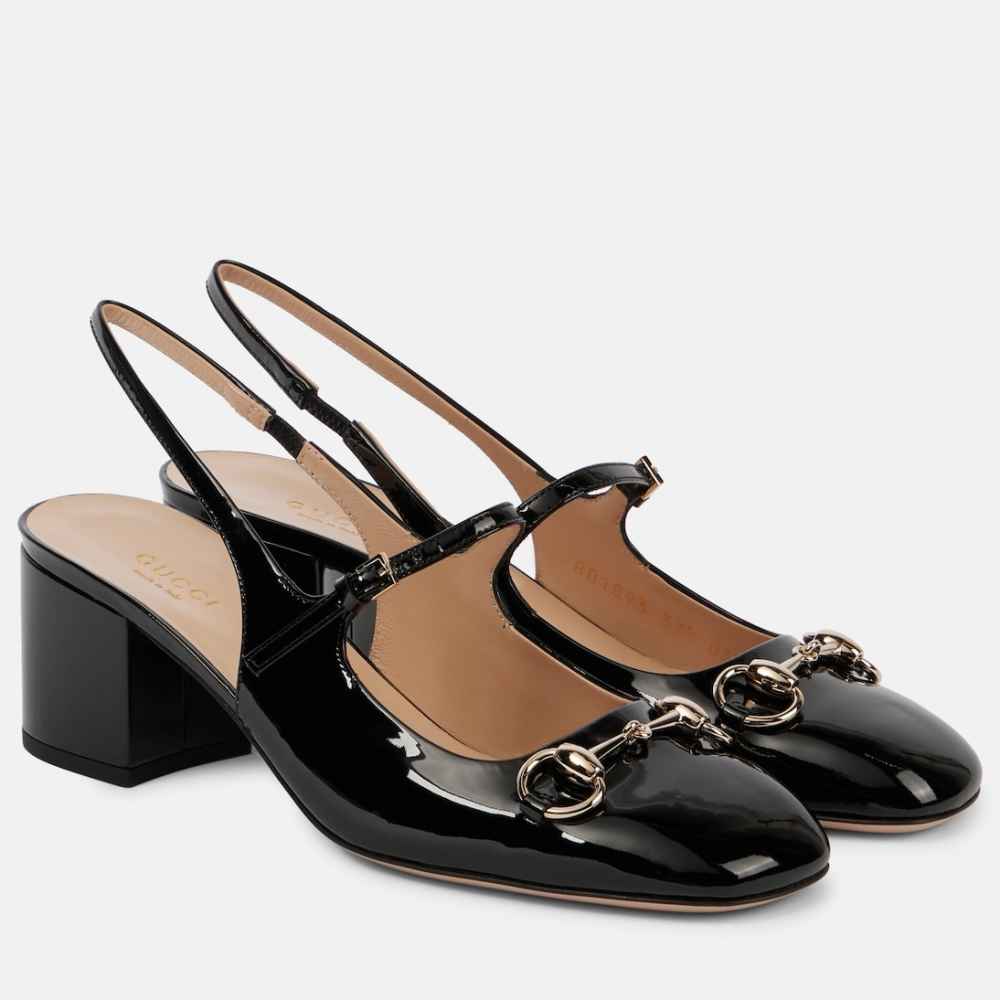 Gucci Horsebit Black Heels Sandles-thumb-0