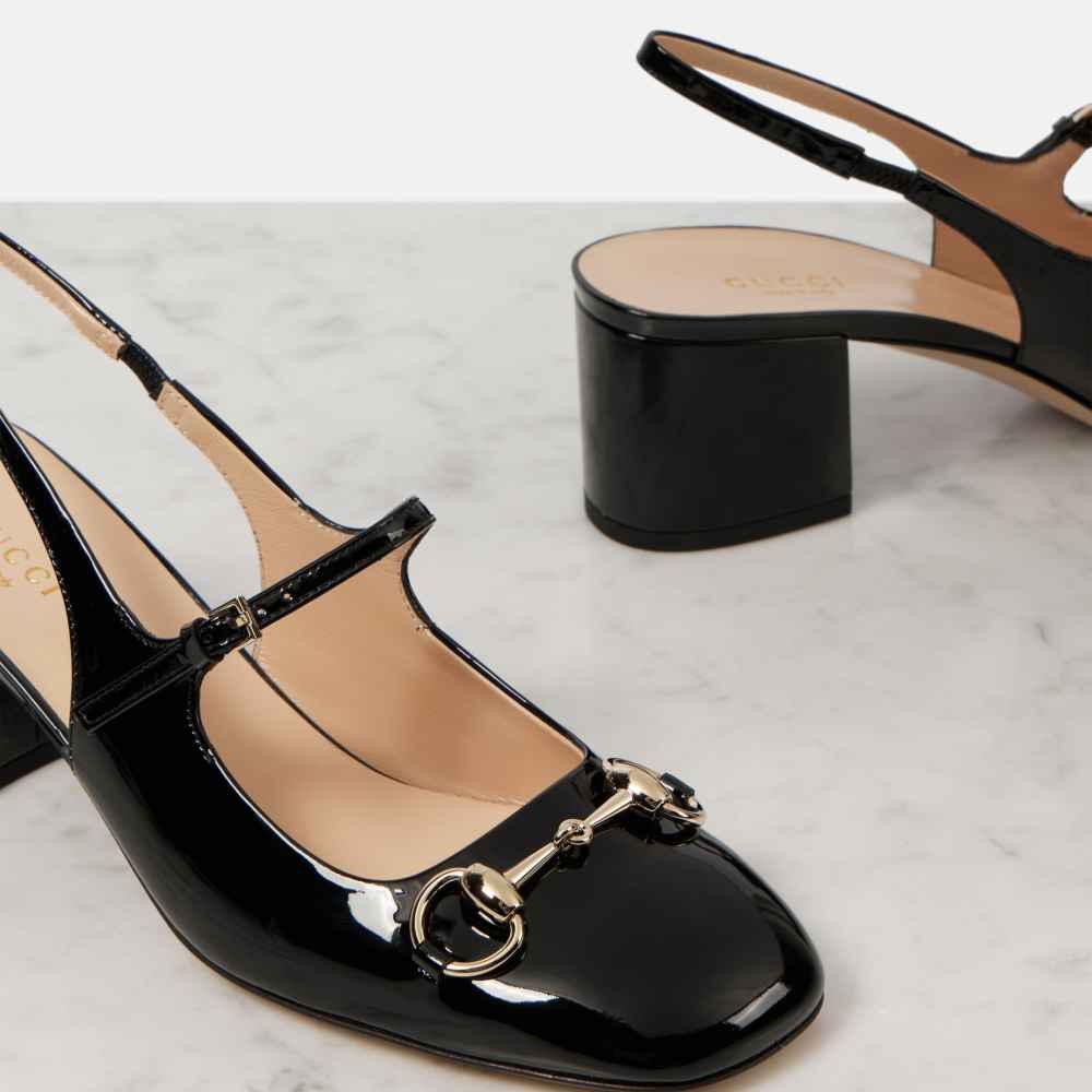 Gucci Horsebit Black Heels Sandles-thumb-3