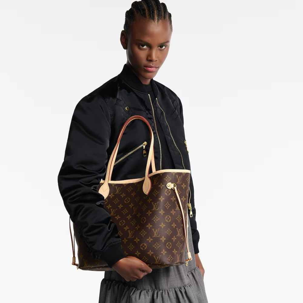 Louis Vuitton Neverfull Brown MM Tote Bag-1