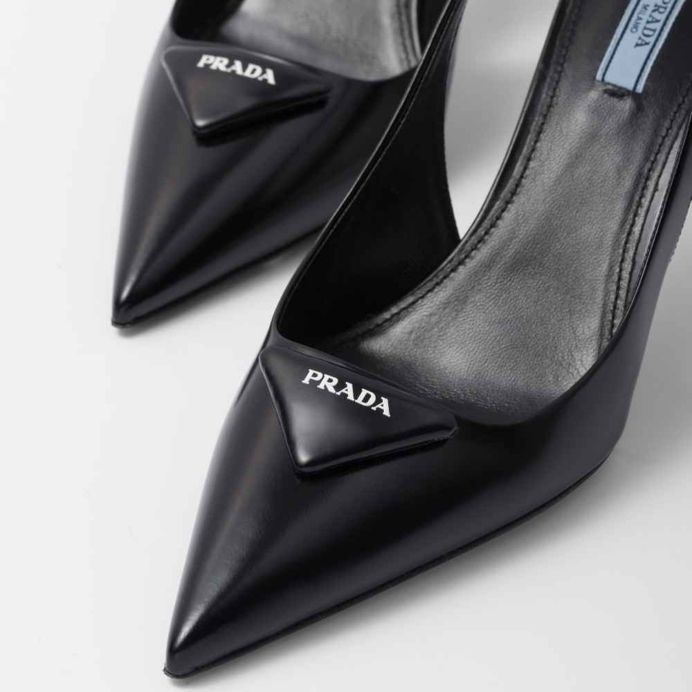 Prada Black Slingback Heels Sandles-thumb-1