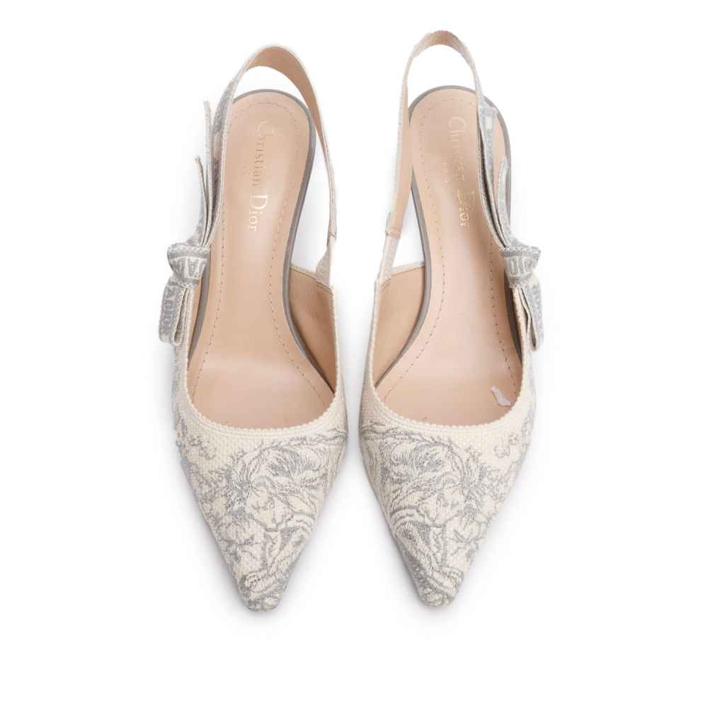 Dior Flower Printed White Premium Quality  Sandals-2