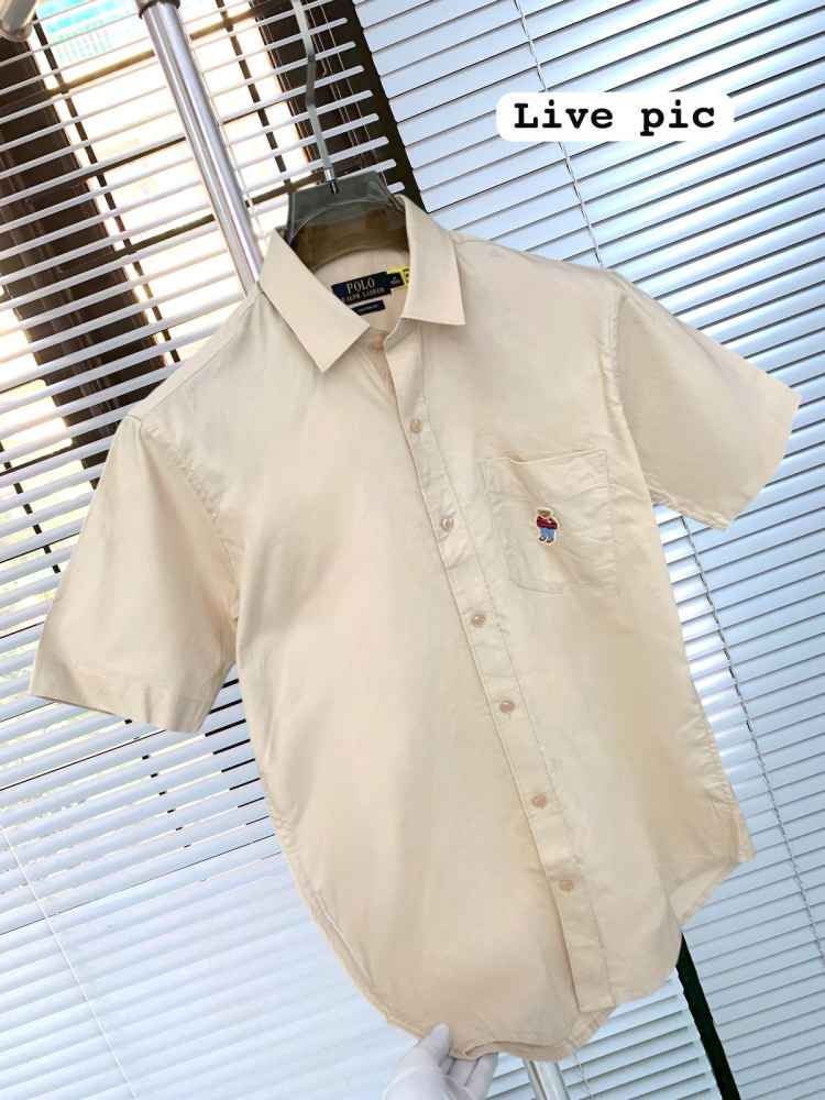 Ralph Lauren Beige Premium Quality Short Sleeve Shirt-thumb-2
