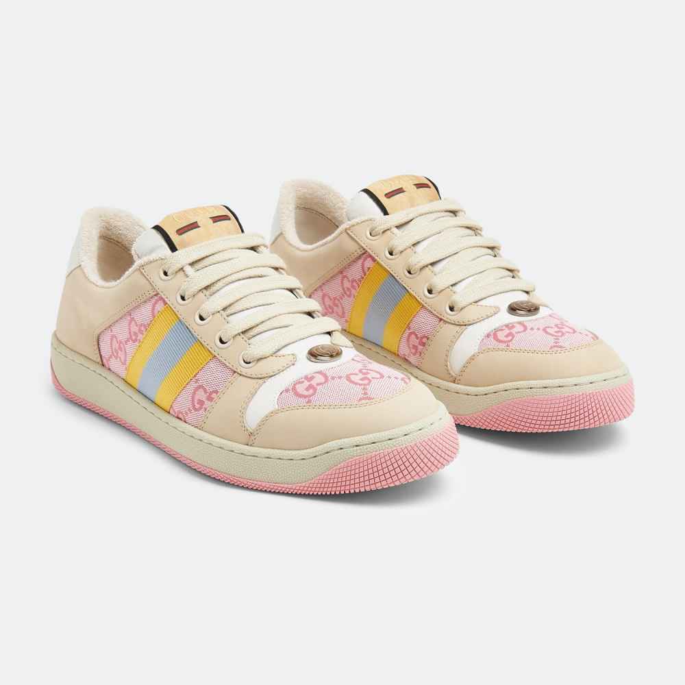 Gucci Pink Screener GG Sneakers-1
