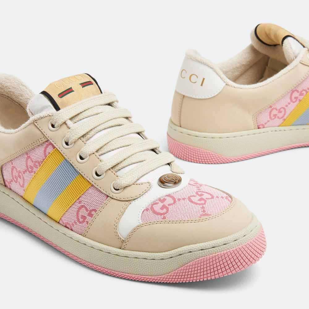 Gucci Pink Screener GG Sneakers-3